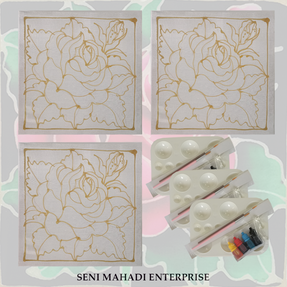 (155) BATIK KIT DIY BUNGA ROS 2 (COMBO 3)