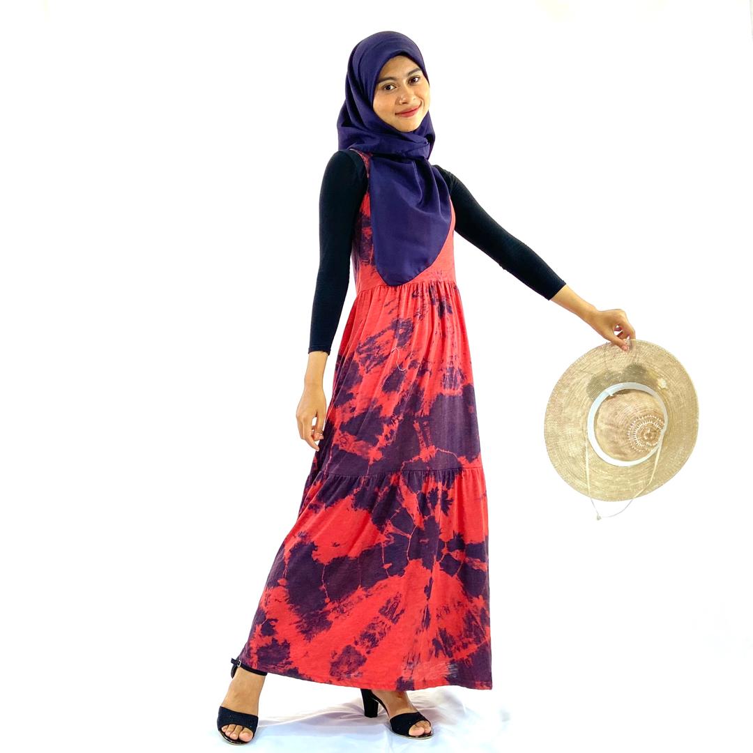 DRESS TANPA LENGAN BATIK IKAT & CELUP