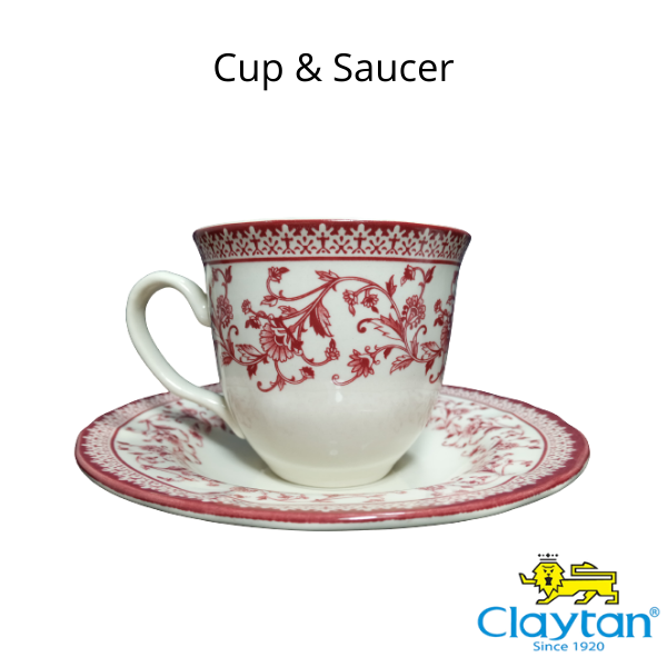 CUP & SAUCER ASTER PINK