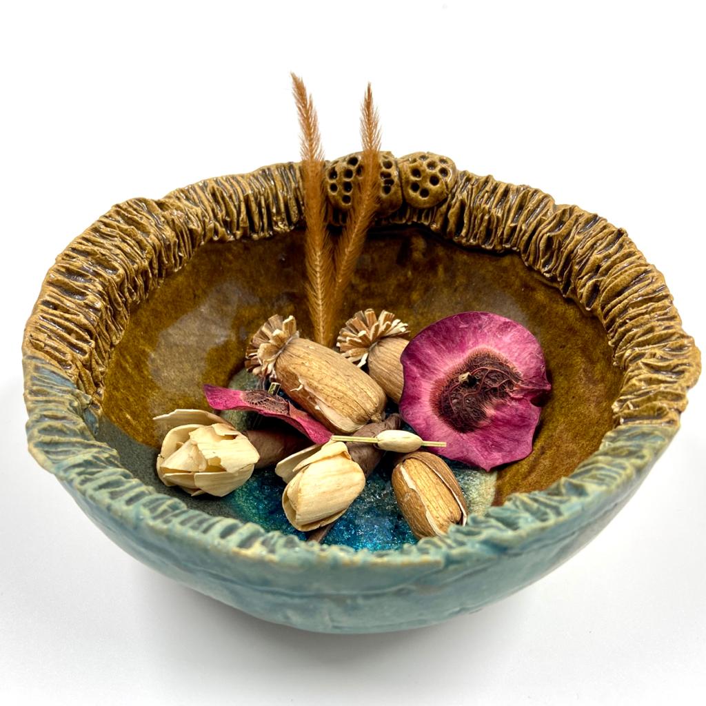 CERAMIC CORAL BOWL