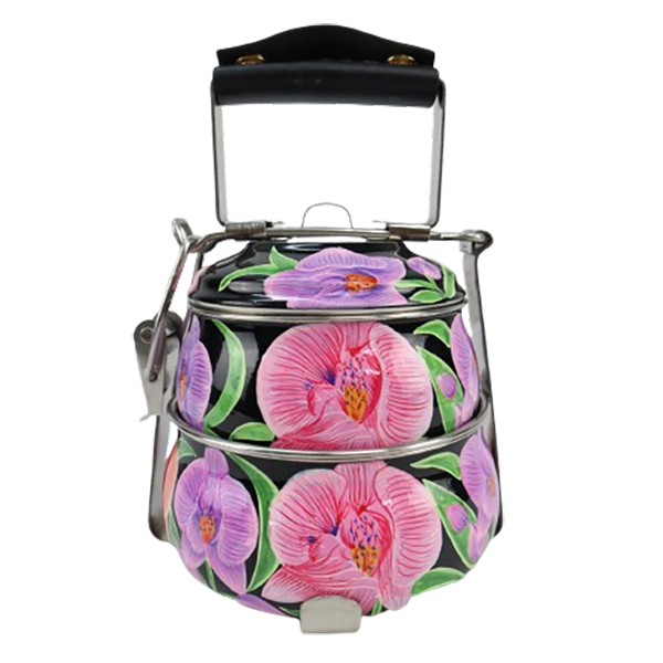 2 TIER TIFFIN - PINK FLOWER