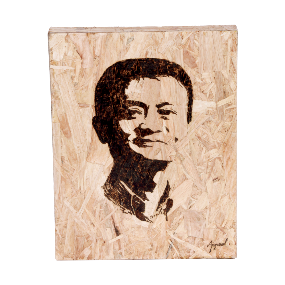 CUSTOM VINTAGE RUSTIC HANDMADE POTRET TERBAKAR EXCLUSIVE PREMIUM SURPRISE DECO - JACK MA PORTRAIT