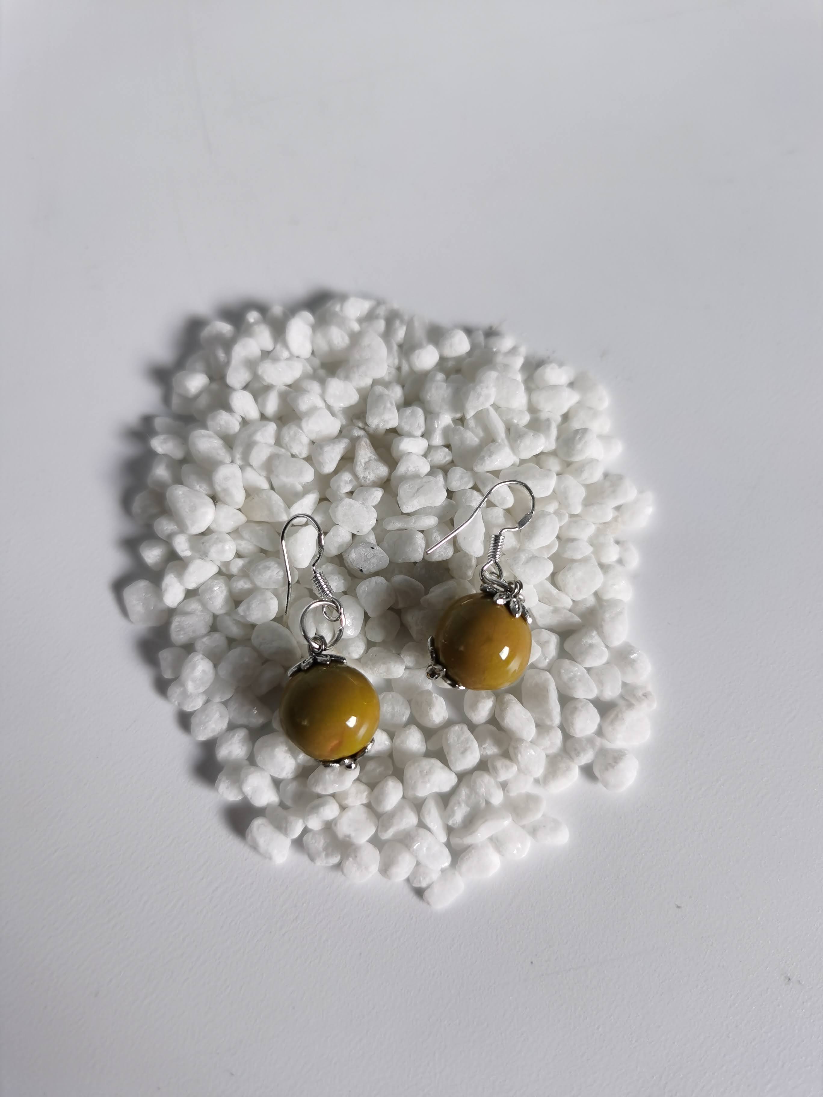 OLIVE GREEN CERAMIC EARING BEADS