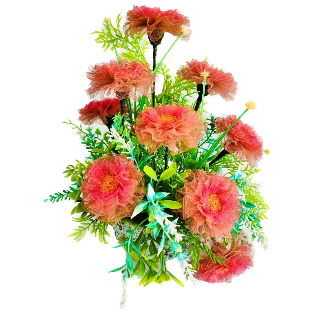 GUBAHAN BUNGA DAUN GETAH