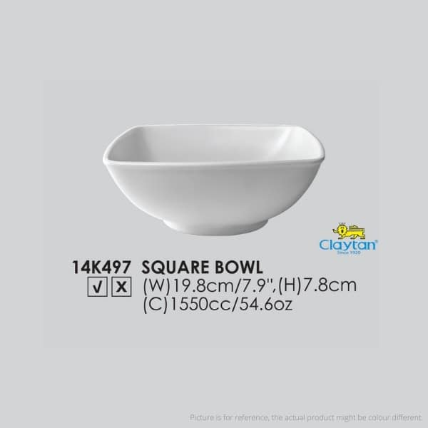 CLAYTAN - 7.9 INCH SQUARE BOWL - HOTELWARE
