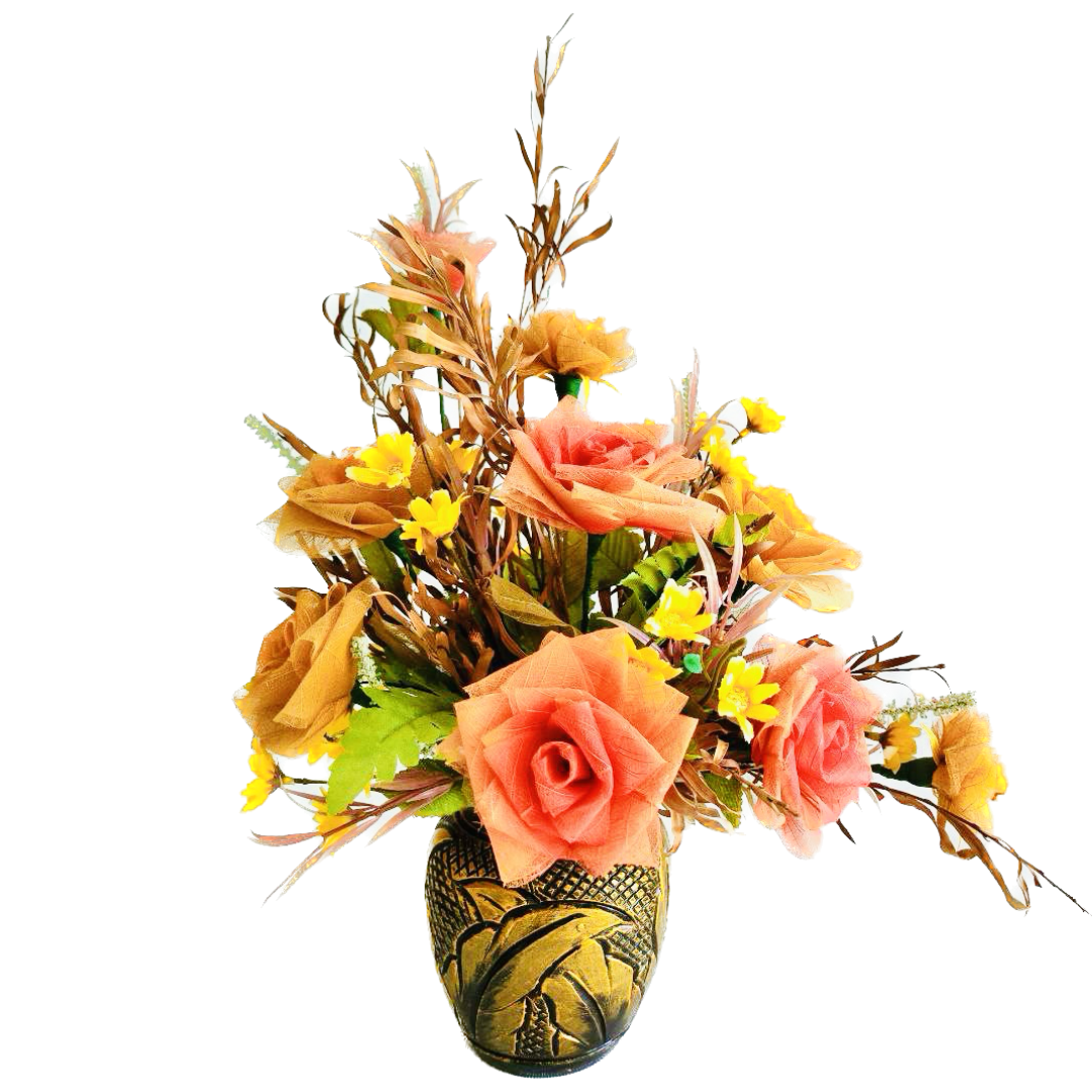 GUBAHAN BUNGA DAUN GETAH