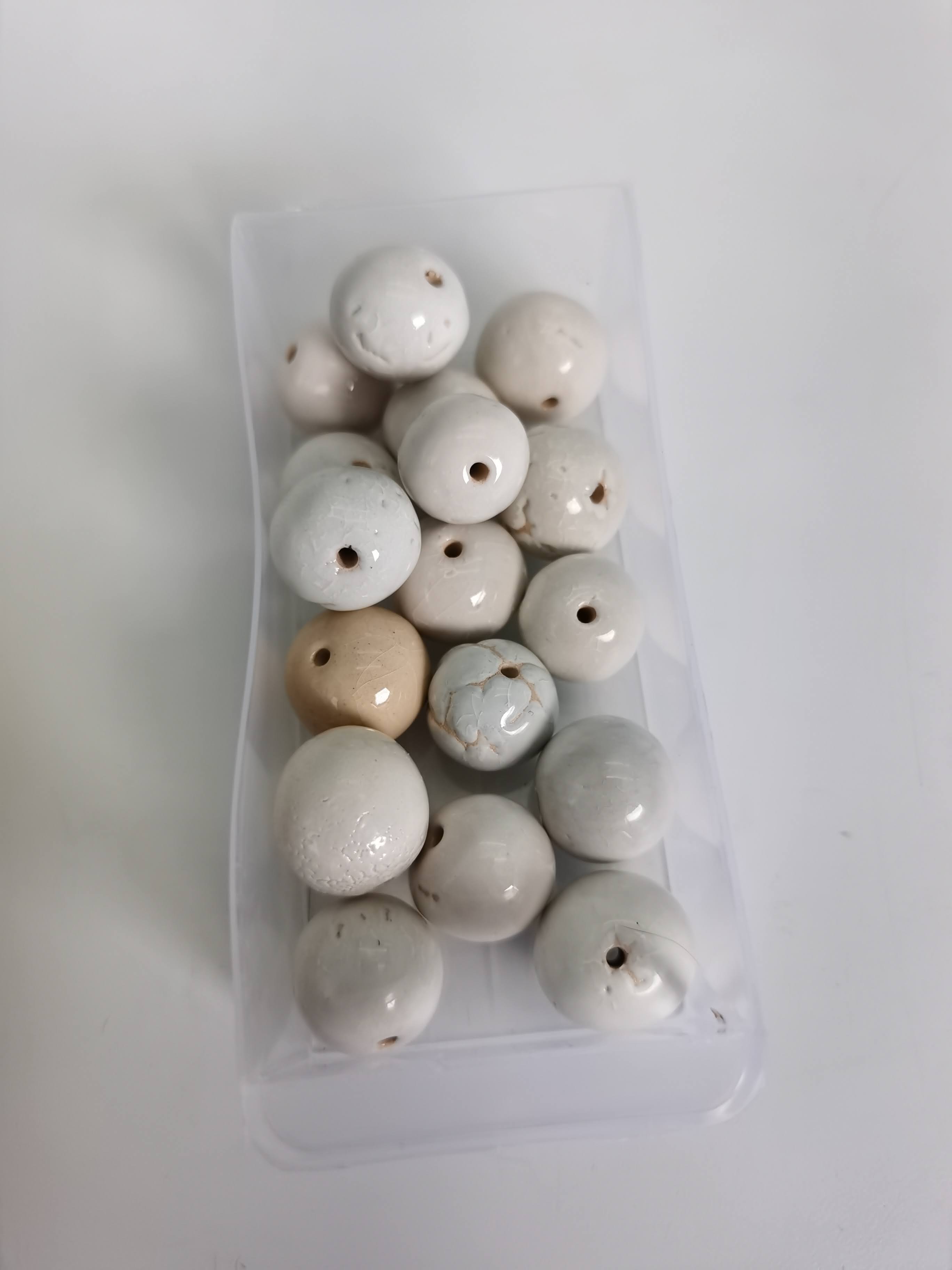 PEARL WHITE CRACK CERAMIC LOOSE