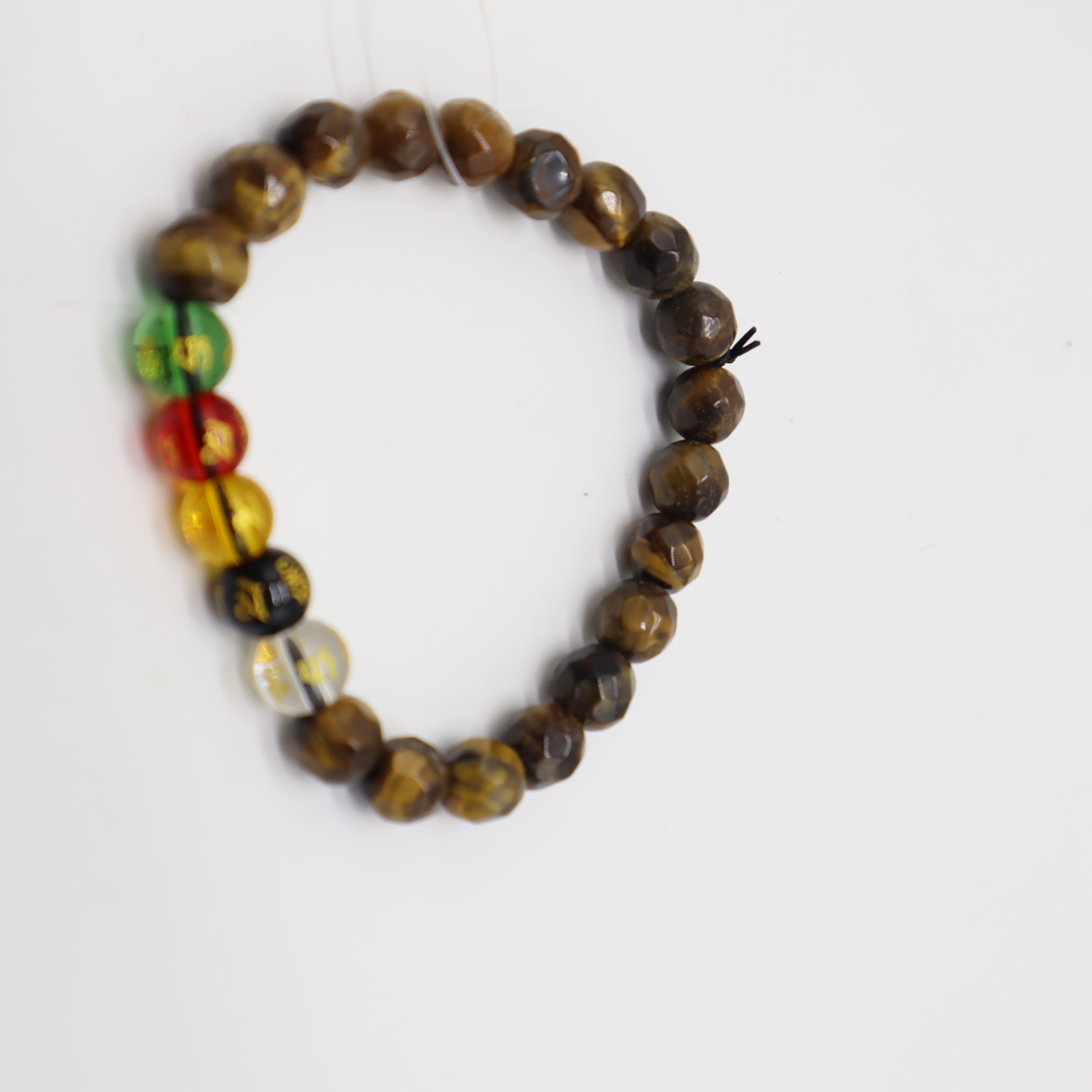 BROWN FACETED STONE BRACELET