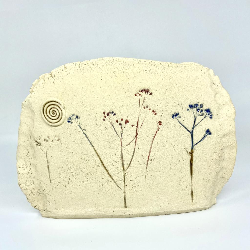 CERAMIC FLAT FLOWER VASE