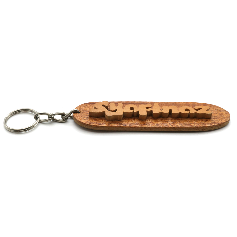 KEYCHAIN NAMA KAYU BERUKIR