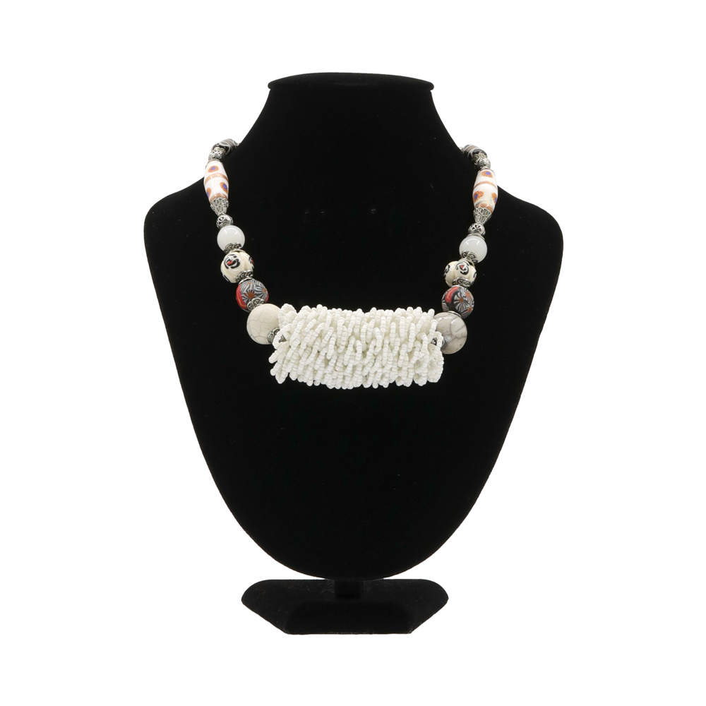SARAWAK BEADS NECKLACE | WHITE KABO