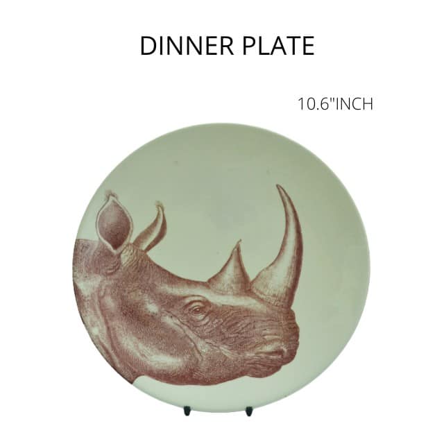 CLAYTAN 10.6 INCH DINNER PLATE - ANIMAL PLATE  -  RIHNO