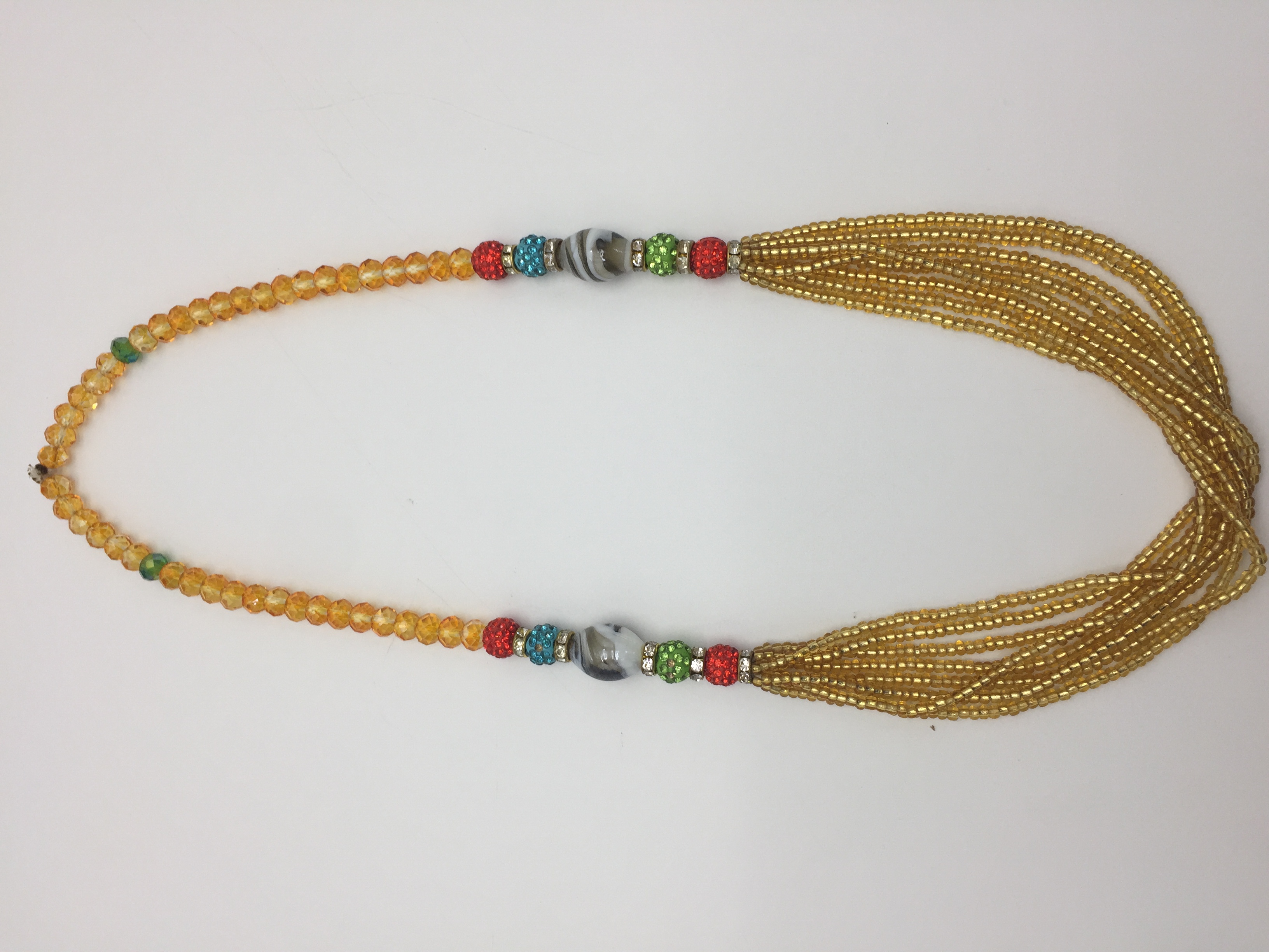 CRYSTAL JUNTAI GOLD PEACH NECKLACE