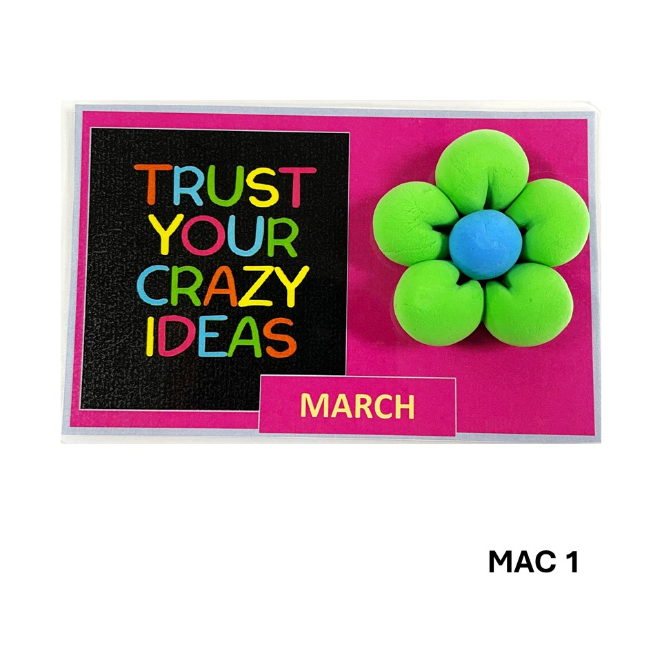 FRIDGE MAGNET DRY CLAY FLOWER - MARCH