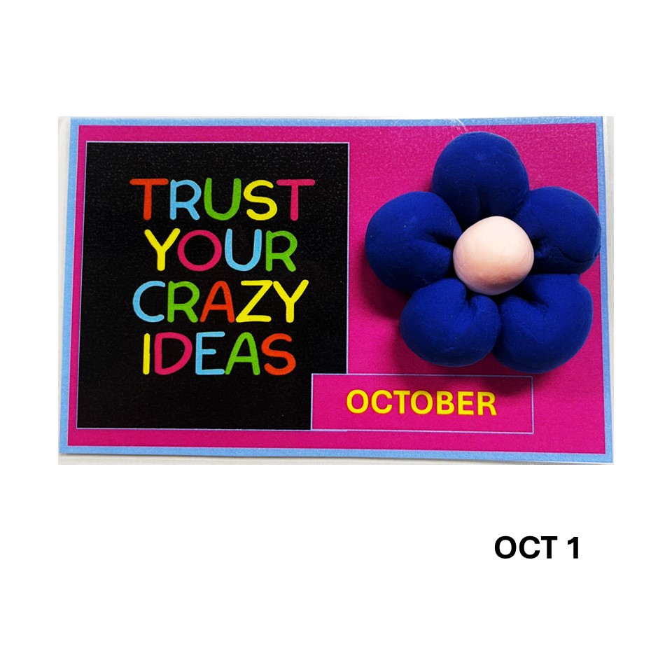 FRIDGE MAGNET DRY CLAY FLOWER - OCTOBER