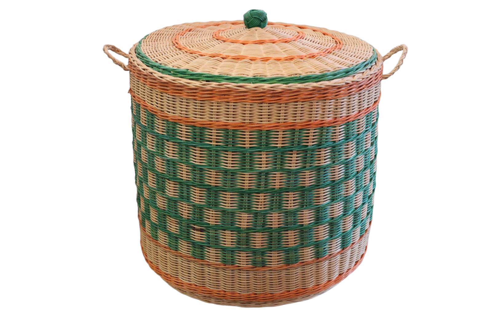 LAUNDRY BASKET RATTAN WITH COVER