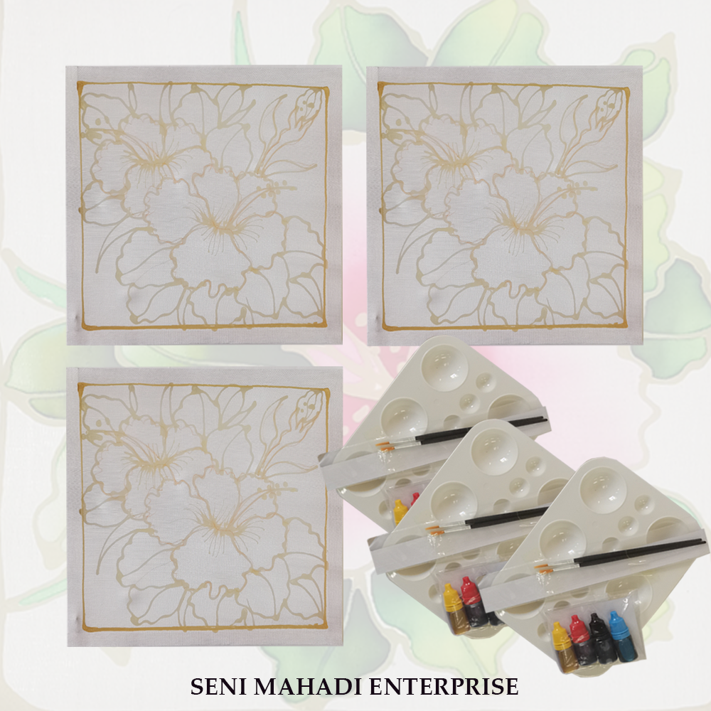 (115) BATIK KIT DIY BUNGA RAYA 2  (COMBO 3)