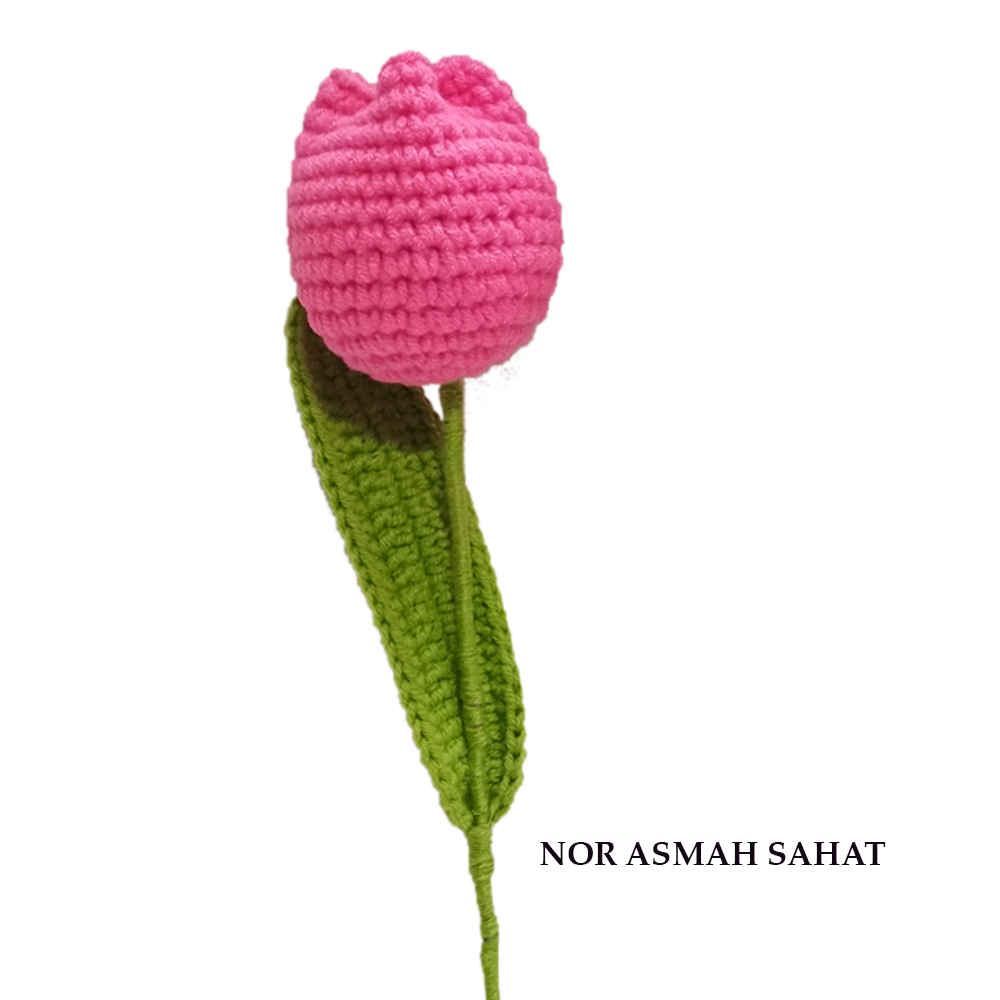 (PRE-ORDER 229) BUNGA TULIP KUDUP CROCHET (1 KUNTUM)