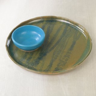 (SET) CERAMIC PLATE + CERAMIC SAMBAL BOWL