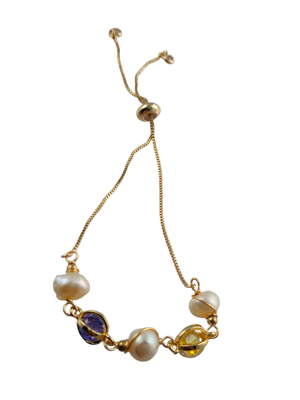 PURE PEARL AND PRECIOUS STONE BRACELET